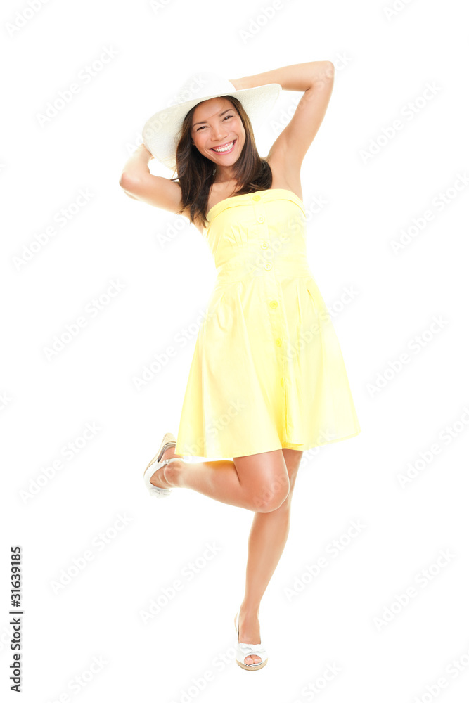 Naklejka premium Woman in summer dress