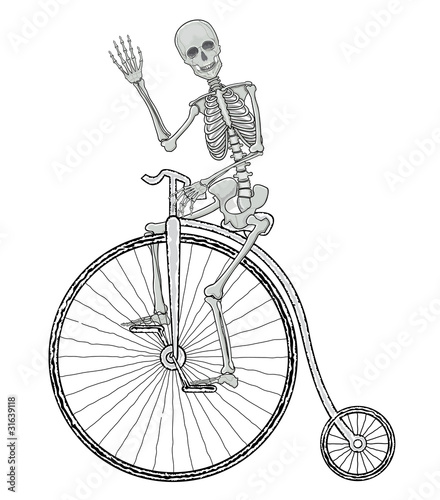 Sceleton on a bike