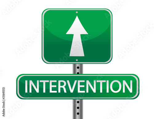 Принти на полотні intervention street sign concept