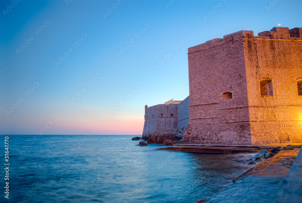 Dubrovnik old city defense walls.