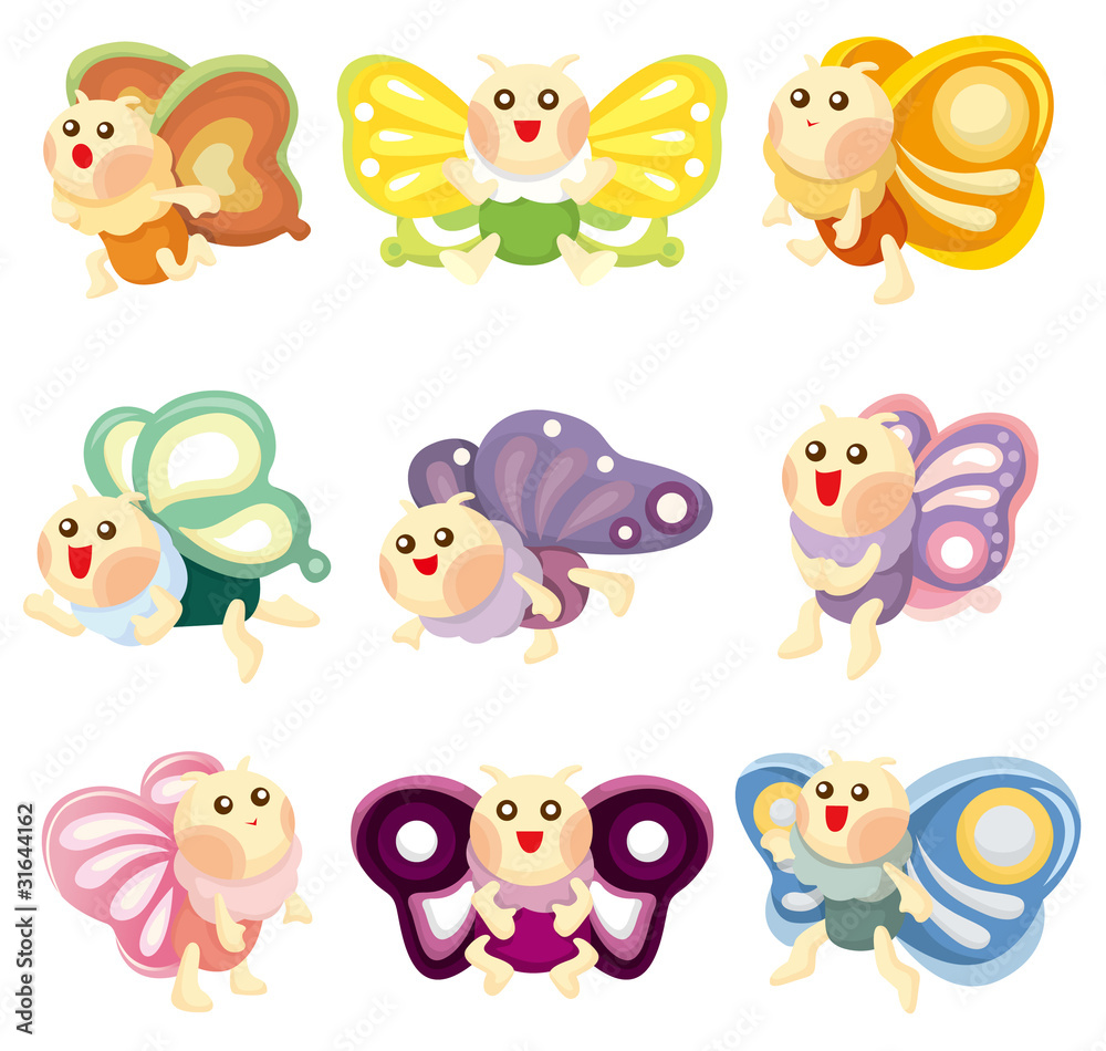 Naklejka premium cartoon butterfly icon