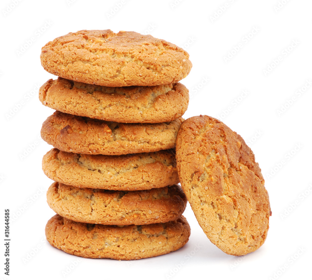 Stack of cookies isolated on white background Stack of cookies isolated on white background