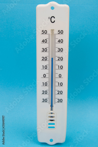 Thermometer against blue