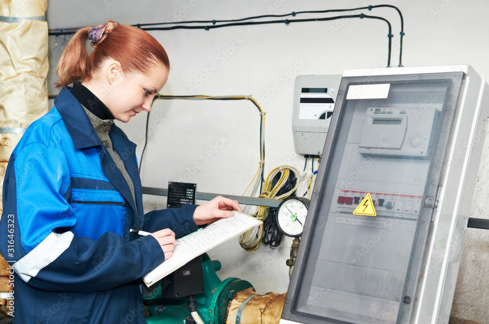 heating engineer in boiler room heating engineer in boiler room