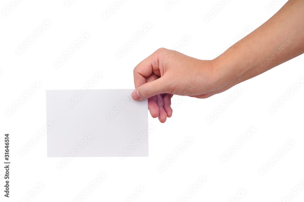 Hand and a card Hand and a card