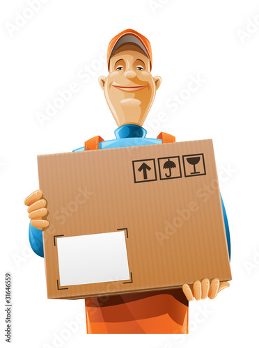 delivery service man with box