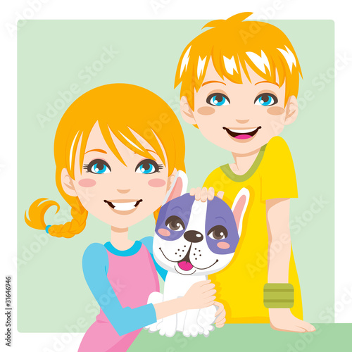 Boy and girl posing with lo...