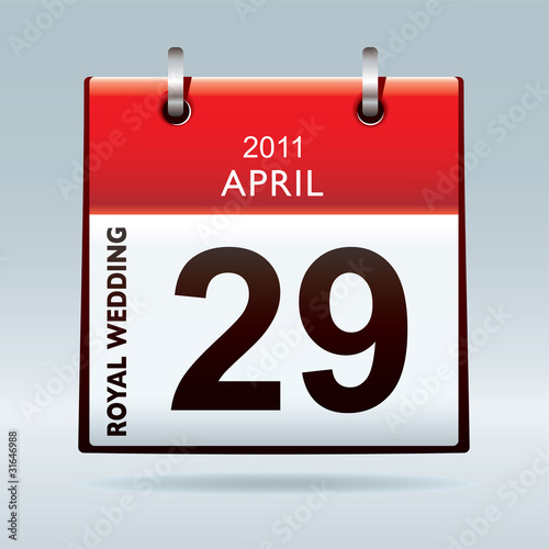 Royal wedding calendar icon