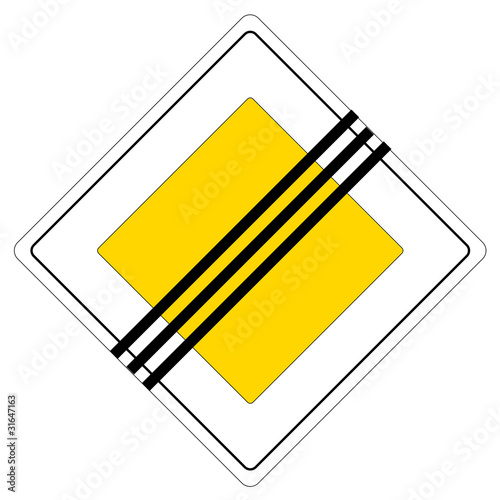 Verkehrszeichen 307 Ende der Vorfahrtstraße Ei