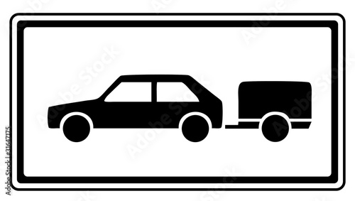 Zusatzzeichen Auto PKW mit Anhänger Führerscheinklasse BE