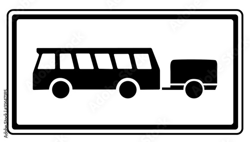 Zusatzzeichen Bus mit Anhänger Führerscheinklasse DE