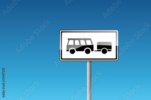 Zusatzzeichen Bus mit Anhänger Führerscheinklasse D1E