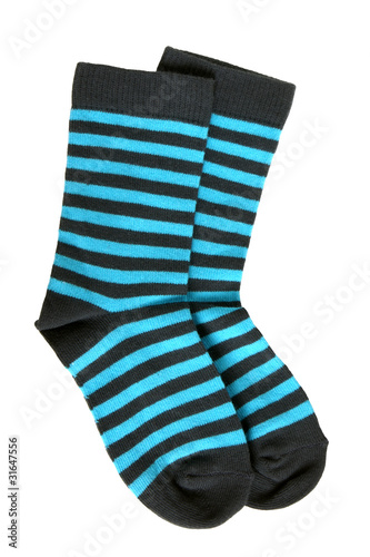 Pair of child's striped socks