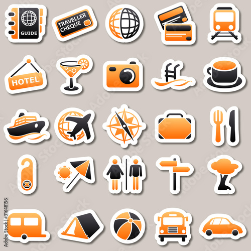 Travel Orange Stickers