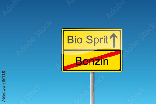 Schild Bio Sprit Benzin