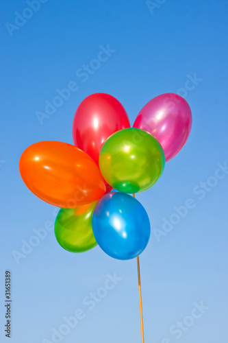 brightly colored balloons