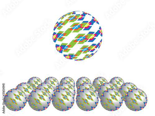 Glass spheres with parallelograms