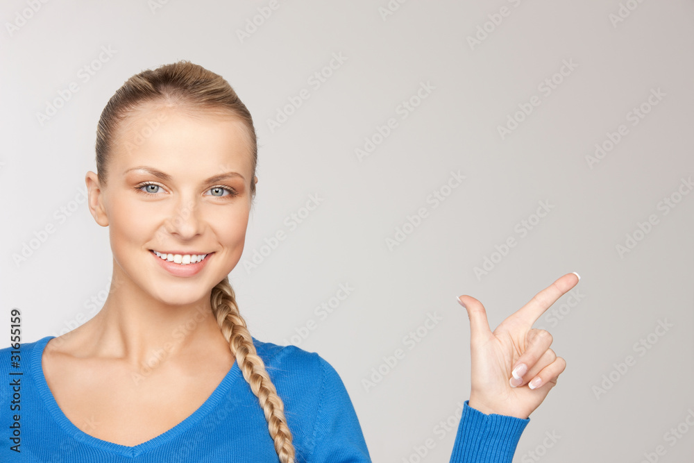 businesswoman pointing her finger