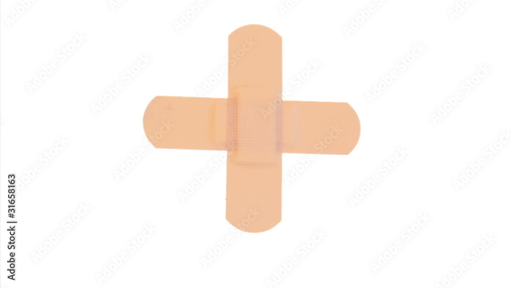 Plasters arranged crosswise turning on themselves Plasters arranged crosswise turning on themselves