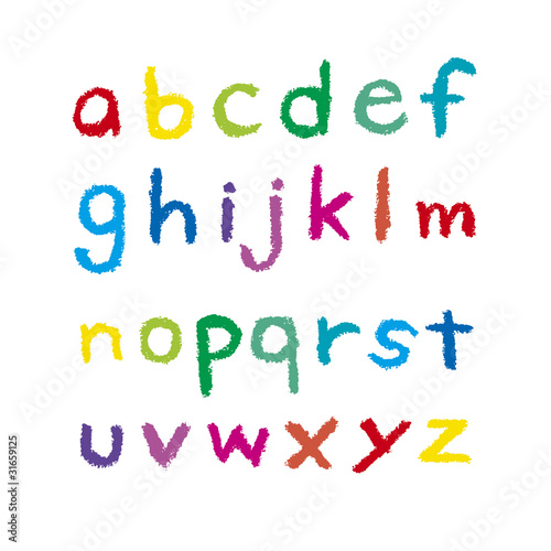 クレヨンのアルファベット 小文字