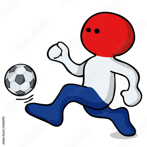 holland fussball-maskottchen spielt fussball