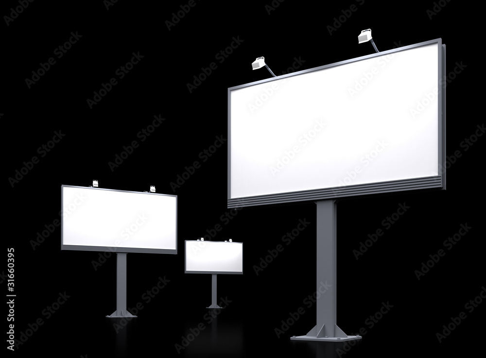 3d billboards on a black backgraund 3d billboards on a black backgraund