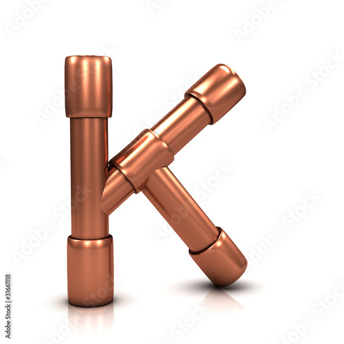 3d Copper tubing letter - K