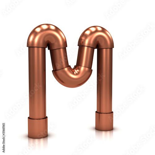 3d Copper tubing letter - M