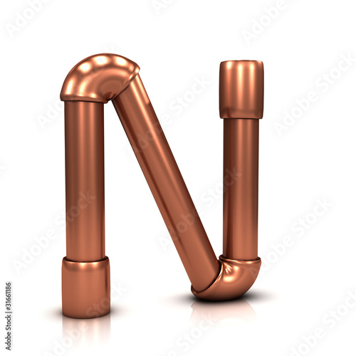 3d Copper tubing letter - N