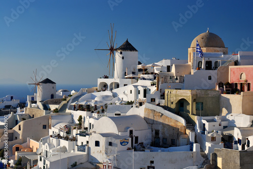 Oia windmill in island of Thira (Santorini - Cyclades), Greece