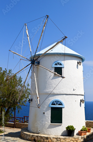 Traditional windmill at Zakynthos island in Greece