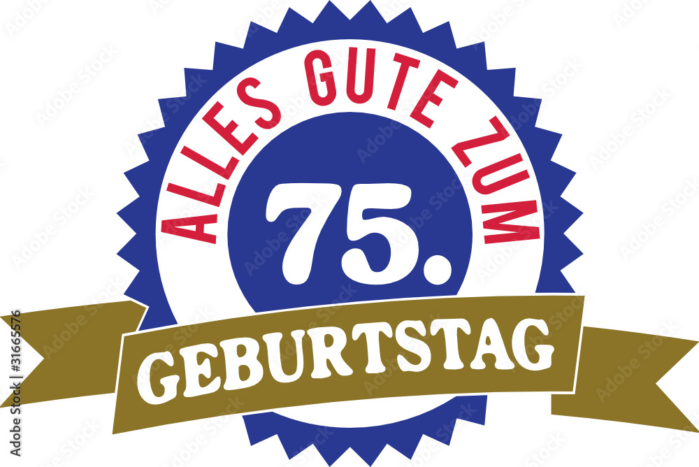 Alles Gute zum 75. Geburtstag Stock Vector Adobe Stock