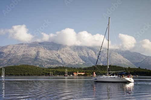 Chorwacja z łodzi, Morski krajobraz Adriatyku.