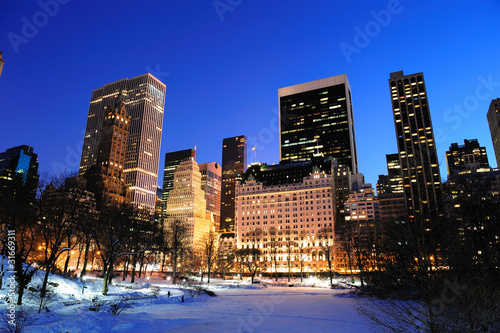 New York City Manhattan Central Park panorama in winter Fotobehang