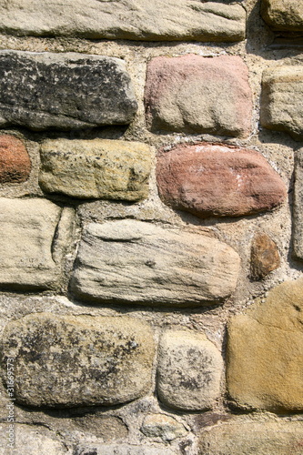 Old Coloured Stone Wall