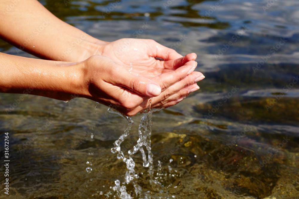 Hands with water Hands with water