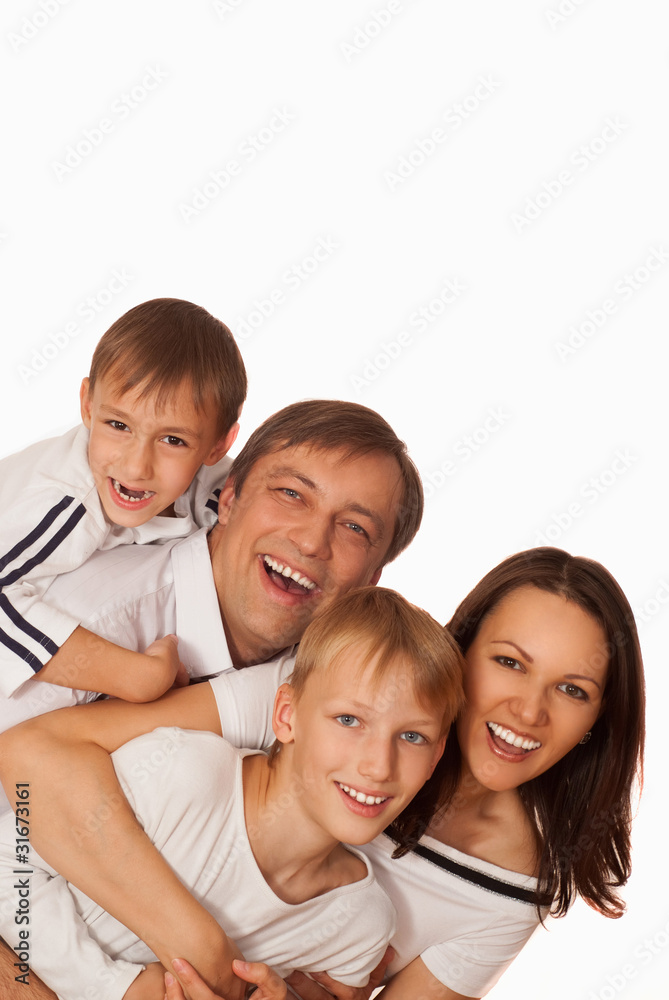 beautiful happy family of four