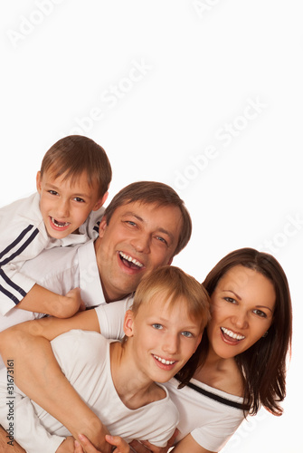 beautiful happy family of four