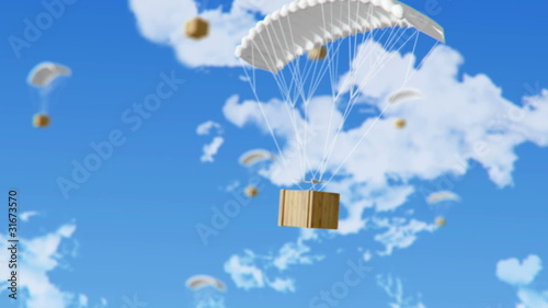 parachute with box