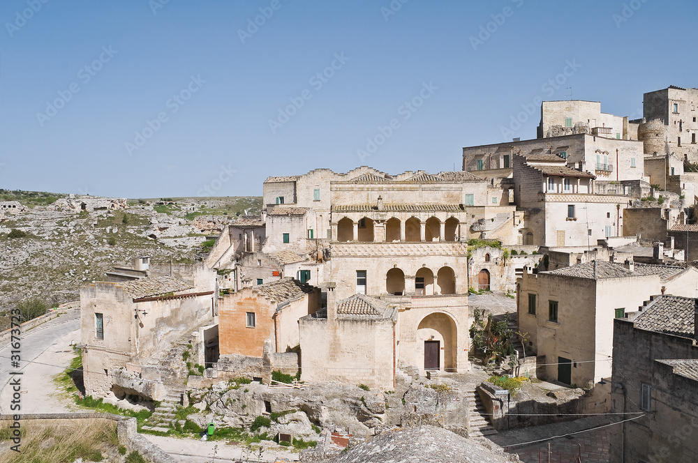 Panoramic view of Matera. Basilicata.