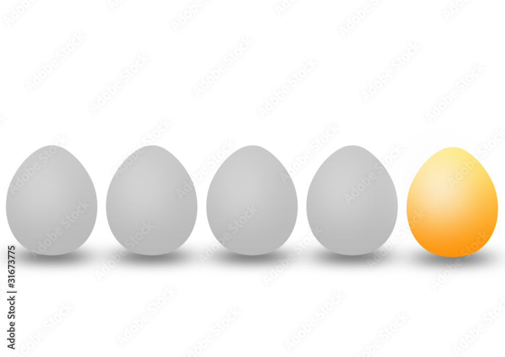 four grey eggs and one golden egg four grey eggs and one golden egg