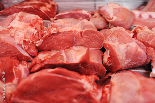 Assortment of meat at a butcher shop