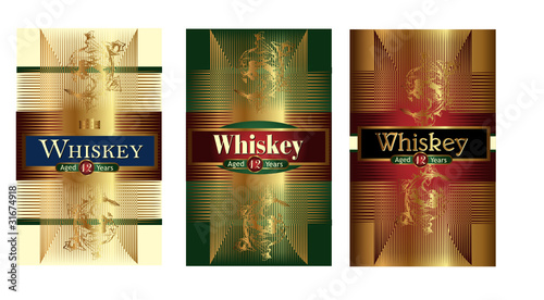 Whiskey Label Vectorset 9