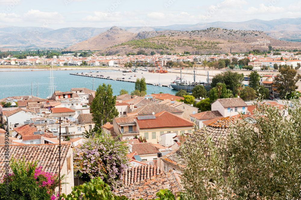 City Nafplion with town and harbor