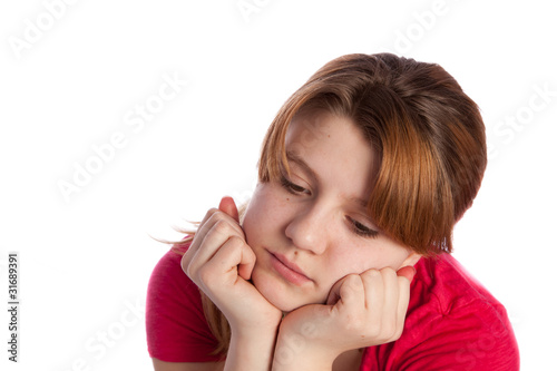 young girl meditating