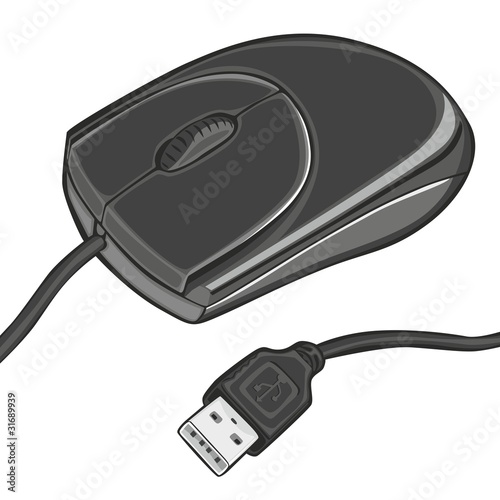 vector illustration of computer mouse isolated on white