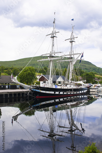 Ship, Training vessel, TS Royalist, Docked, Neptunes Staircase,