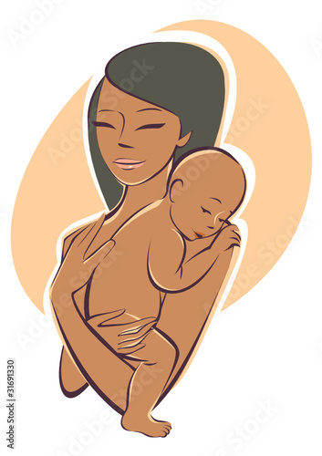 Mother holding a baby