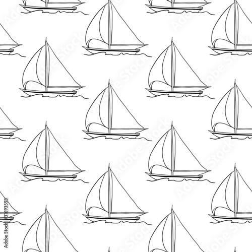 seamless wallpaper with a sailboat