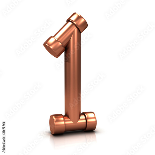 3d Copper tubing number - 1